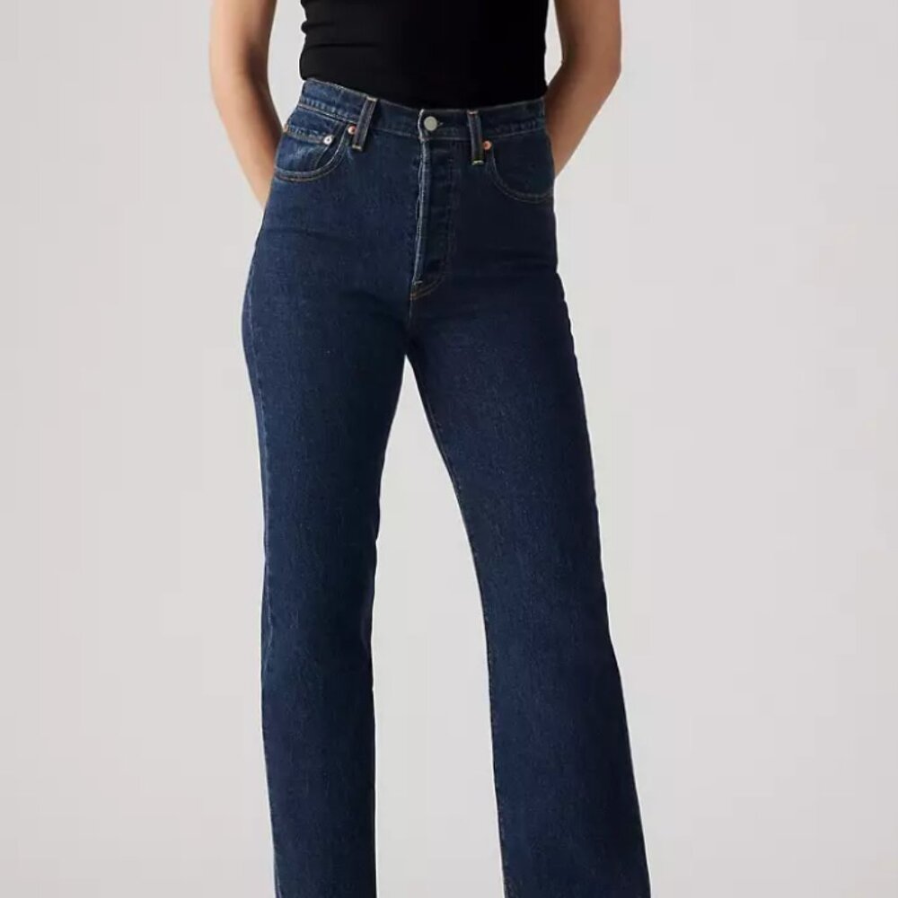 Levi's Ribcage Straight Ankle Size 29 27L Dark Stone Wash